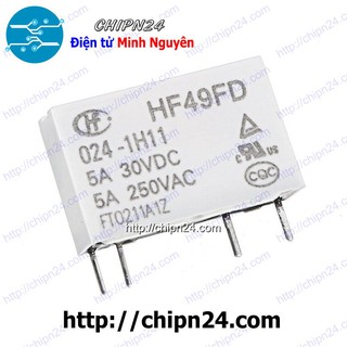 [1 CON] Relay HF49FD 024-1H11 (Relay 24V 4 chân 5A 30VDC 250VAC)