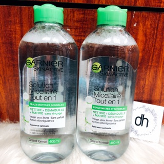 NƯỚC TẨY TRANG GARNIER XANH LÁ CHO DA DẦU HÀNG PHÁP 400ml