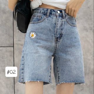 Quần ngố jean nữ thêu hoa cúc lưng cao size đại đến 80kg thời trang bigsize 2KJean MS02