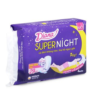 (Giá Thùng) Băng vệ sinh Diana siêu thấm Supper Night 29cm (4m - 12m)