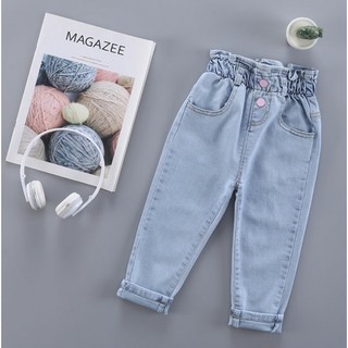 (Sz 11-35kg)Quần bò dài cho bé gái mềm, co giãn mã 05