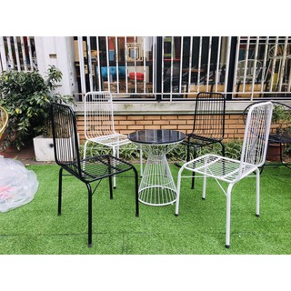 ghế Nan Sắt LƯNG TỰA - Ghế ban công sân vườn - HPGSCF 03| ghế sắt cafe ngoài trời