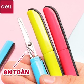 Kéo mini tiện lợi Deli - Nhỏ gọn - Lưỡi sắc bén cắt chỉ - Nhiều màu - 1 chiếc - 600 [Deli]