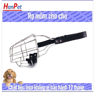 HCM- Rọ mõm cho chó - Rọ mõm inox không gỉ bảo hành 12 tháng có chống xoắn (3 size tùy thuộc chu vi mõm)