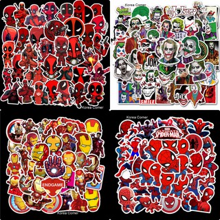 Bộ 35 STICKER SIÊU ANH HÙNG chống thấm nước  - Dán laptop, xe, nón...
