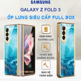 Ốp lưng Samsung Z Fold 3 siêu cấp vàng ngọc lam kèm kính cường lực - Ốp Samsung Galaxy Z Fold 3