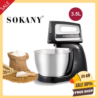 Máy đánh trứng, nhào bột để bàn SOKANY 6622 công suất 400W chậu 3 lít siêu to