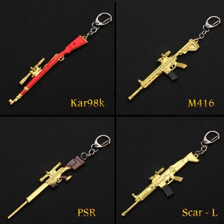 Móc khóa mô hình súng game PUBG mẫu màu vàng
