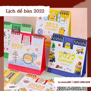 Lịch để bàn lò xo 2022 hoạ tiết siêu dễ thương