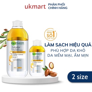 Nước Tẩy Trang Garnier Làm Sạch Lớp Trang Điểm Lâu Trôi Warterproof Makeup125-400ml Micellar Oil Infused Cleansing Water