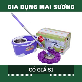 [Giá Sỉ] Bộ Thùng Lau Nhà INOX 360 độ Megalife C3 Vắt tự động