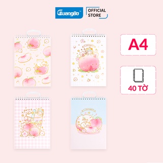 Vở vẽ marker sketchbook lò xo A4 40 tờ Guangbo bìa nhũ lấp lánh FB65119