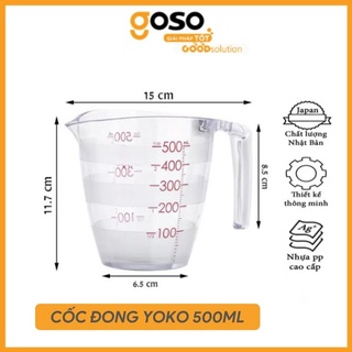 [GOSO] Cốc Đong YOKO 500ML, Ly Chia Vạch Chính Hãng INOCHI