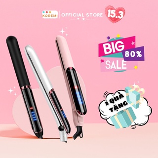 Máy ép duỗi tóc, uốn tóc xoăn Hàn Quốc Koremi 3in1, thanh gốm là tóc nhanh, giúp kẹp thẳng tóc tránh hư tổn, BH 12 tháng