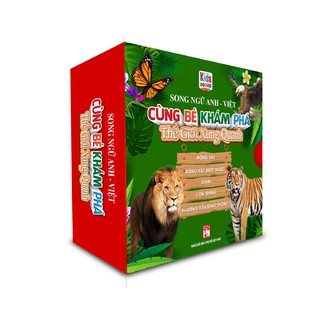 Sách - Boxset Cùng Bé Khám Phá Thế Giới Xung Quanh - bìa xanh - Song Ngữ Anh-Việt  (5 cuốn) (Các trang đều là Bìa Cứng)