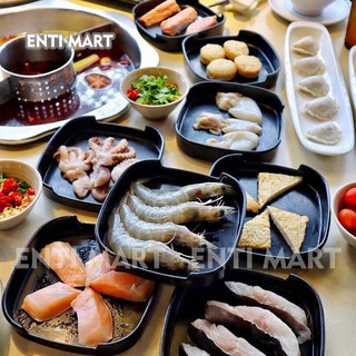 Khay vuông melamine đựng sushi, đồ nướng 14x14cm ( MS44)