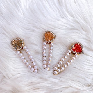Set 3 kẹp ngọc trái tim