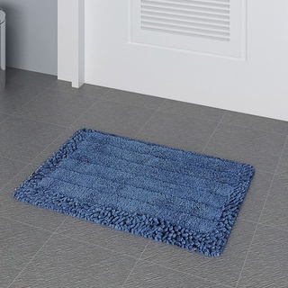 HomeBase HLS Thảm chùi chân mềm Cotton Thái Lan 60x40cm màu xanh dương
