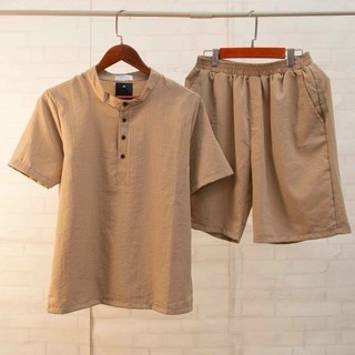 Bộ quần áo nam đũi mùa hè chất mềm mịn mặc mát thoải mái ARU SHOP