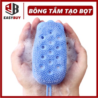 Bông tắm bọt biển silicone tạo bọt kỳ ghét cọ chà lưng tẩy tế bào da chết