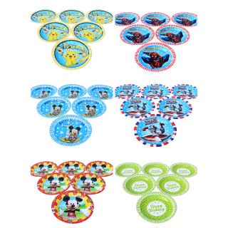 Đĩa giấy trang trí sinh nhật bé trai-set 6 cái (nhiều mẫu)