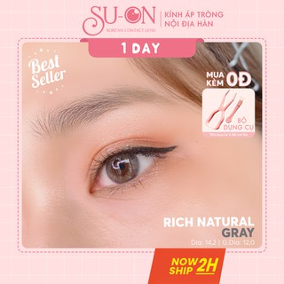 [Video thật] Lens 1 ngày Ann365 RICH NATURAL GRAY áp tròng 14,2mm, xám trong tự nhiên Hàn Quốc, siêu êm đeo cả ngày