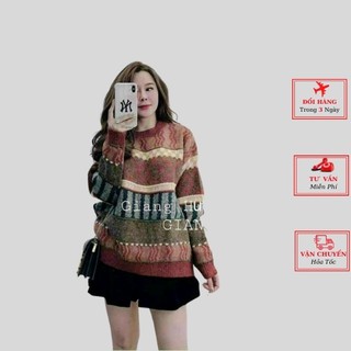 Áo len vintage thổ cẩm dài tay nữ ulzzang hàn quốc thời trang yolo fashion