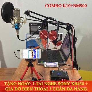 Chọn Bộ Thu Âm Livestream K10-Mic BM900 kèm phụ kiện tặng tai ốp và gậy 3 chân - 289
