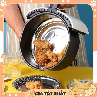 Sét 10 khay bạc nướng lót nồi chiên không dầu size 20cm và 23cm