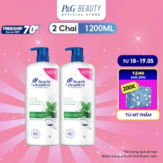 Combo 2 Dầu Gội HEAD &amp; SHOULDERS Chai 1200ML Hương Bạc Hà