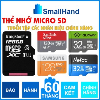 Thẻ nhớ MicroSD 128GB/64GB/32GB/16GB – SanDisk/Kingston/Samsung/Netac/Gloway – CHÍNH HÃNG – Kèm Adapter – Bảo hành 5 năm