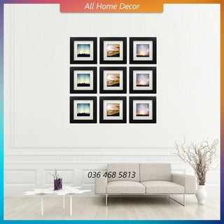 Bộ 9 khung ảnh Alpha vuông 15x15, miễn phí in ảnh bộ khung tranh - 9v15
