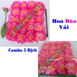 Combo 5 Bịch hoa Đào vải trang trí Tết , làm quà chúc mừng năm mới 2021