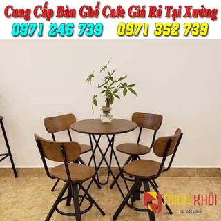 Bộ bàn ghế cafe sắt, gỗ giá xưởng sản xuất