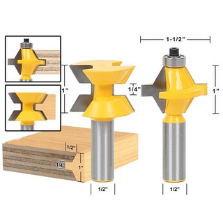 Bộ 2 mũi phay gỗ ghép ghép mộng, phay ghép ván dày từ 10 - 25mm, cốt 12.7mm_P_VA120077
