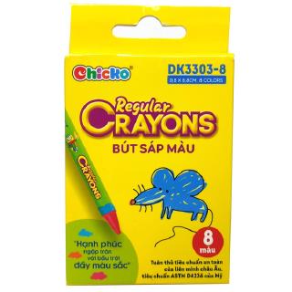 Bút Sáp Màu Chicko Regular Crayons - 8 Màu - DK3303-8 - CHICKO