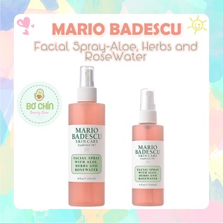 [Bill US] Toner xịt khoáng Mario Badescu Facial Spray - Aloe, Herbs, Rosewater