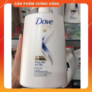 Dầu Gội Dove Phục Hồi Hư Tổn - Dưỡng tóc Bồng bềnh