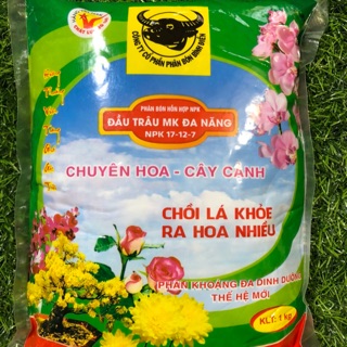 Phân bón Đầu Trâu đa năng NPK 17-12-7 chuyên hoa cây cảnh chồi lá khỏe ra hoa nhiều (hàng cao cấp)1kg