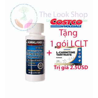 Minoxidil 5% Kirkland Signature 1 lọ 60ml- Tặng kèm gói LCLT hỗ trợ mọc râu, mọc tóc- Costco USA