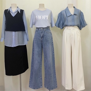 Quần Jeans ống suông Hàn Quốc 2077