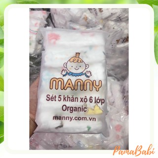 Set 5 khăn xô 6 lớp Manny siêu mềm cho bé
