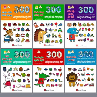 Sách - 300 Miếng Bóc Dán Thông Minh - Bộ 6 quyển