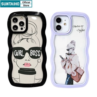 Suntaiho ốp lưng iphone Ốp điện thoại mềm trong suốt in họa tiết thích hợp cho iPhone 11 Pro 13 12 Pro Max X XS Max XR 7 8 Plus 13