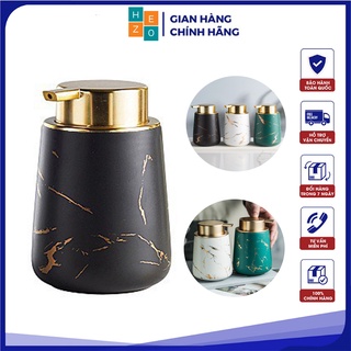 Chai đựng dầu gội đầu, sữa tắm 400ml gốm sứ vân đá sang trọng
