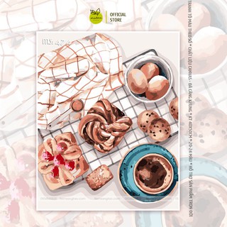 Tranh tô màu theo số tiệc bánh ngọt T474