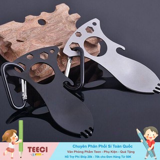 <Video Review>Dụng Cụ Kĩ Thuật 6 Chức Năng Kiêm Móc Treo Chìa Khóa Balo Túi Xách Và Thìa Eat Tool T168