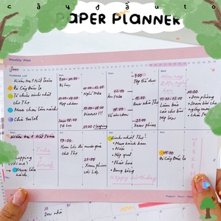 Set 20 Giấy Planner Lập Kế Hoạch A5 Daily/Weekly/Monthly Cây Đầu To