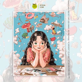 Tranh tô màu Cô Bé Tóc Rối Mộng mơ T559