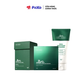 Bộ 3 sản phẩm dưỡng da VT Cica Centella rau má (Gồm: Sữa rửa mặt, Mặt nạ sủi bọt và Mặt nạ ngủ) PICKO